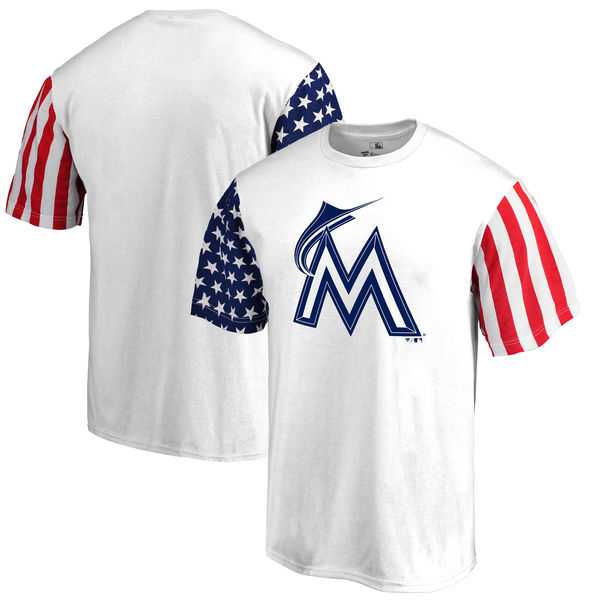 Men's Miami Marlins Fanatics Branded Stars & Stripes T-Shirt White FengYun,We sell and wholesale Men's Miami Marlins Fanatics Branded Stars & Stripes T-Shirt White FengYun on line form chian!